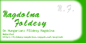 magdolna foldesy business card
